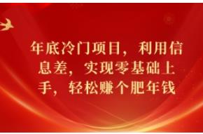 年底冷门项目利用信息差，轻松赚个肥年钱【揭秘】-能赚项目网